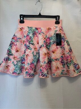Sean John Pink Floral Mesh Skirt